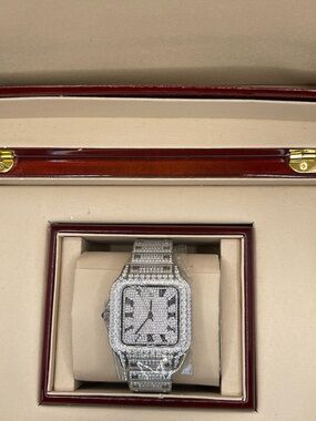 Moissanite Completely Iced out Watch - 19.5 carats